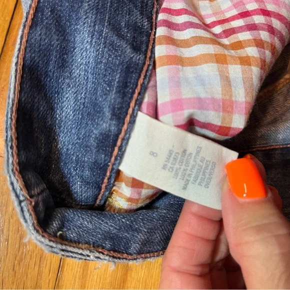 AMERICAN EAGLE SHORTIE JEAN SHORTS LADIES 8 FRAY CUT OFF LOOK VINTAGE FESTIVAL - Picture 3 of 9